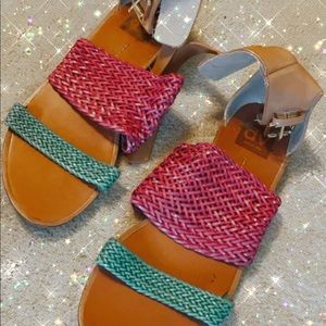 Ocean green and pink dolce vita sandals